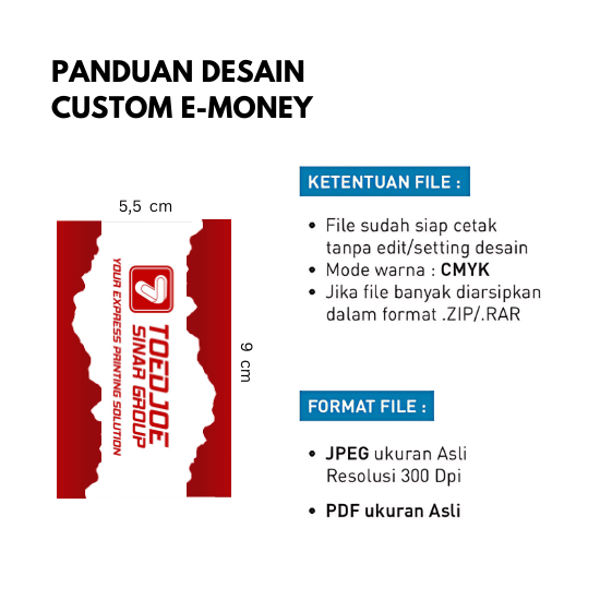 Print UV  E-Money,  Brizzi, Flash (Include Kartu)