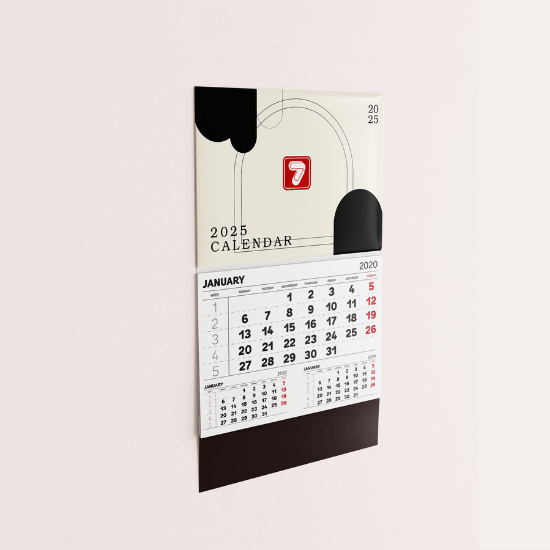 Kalender Dinding 3 lembar 4 Bulan (BAHAN AP 210 GSM)