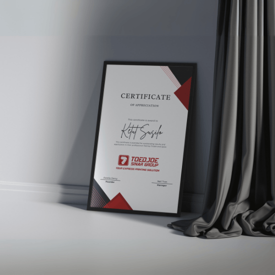 Paket Sertifikat + Frame/Bingkai