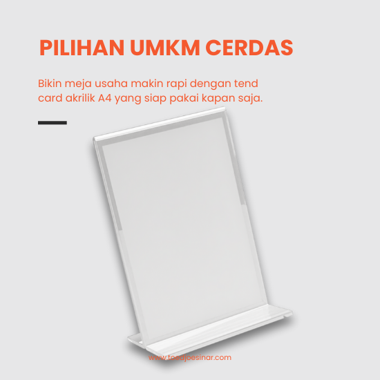 Tend Card Akrilik A4 2 KAKI | POTRAIT