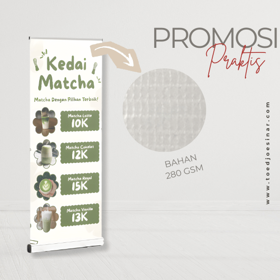 Paket Roll Banner + Spanduk 280 UK 160 x 60 