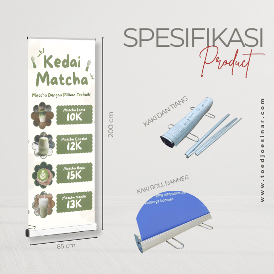 Paket Roll Banner + Spanduk 280 UK 200 x 85