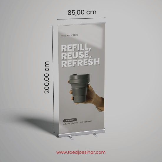 Paket Roll Banner + Spanduk 280 UK 200 x 85