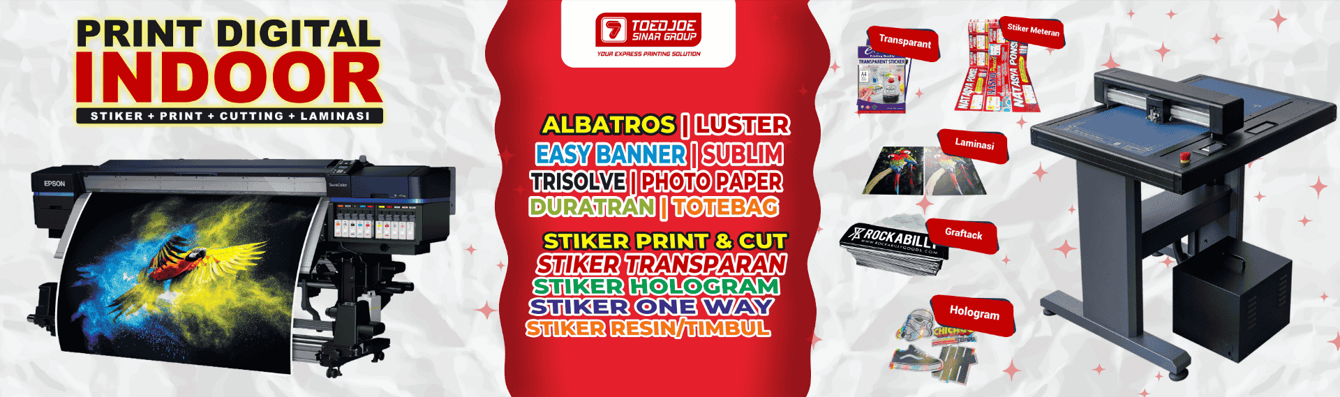 Cetak Stiker Ramadhan: Stiker Kaca, Stiker Cutting, Stiker Kemasan & Label | Toedjoe Sinar Group
