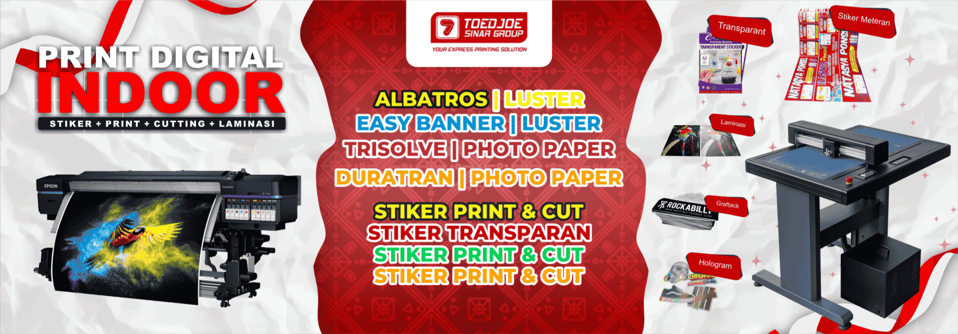 Cetak Stiker Ramadhan: Stiker Kaca, Stiker Cutting, Stiker Kemasan & Label | Toedjoe Sinar Group
